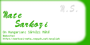 mate sarkozi business card