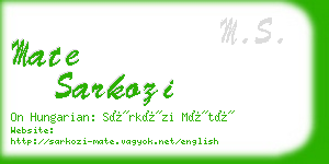 mate sarkozi business card